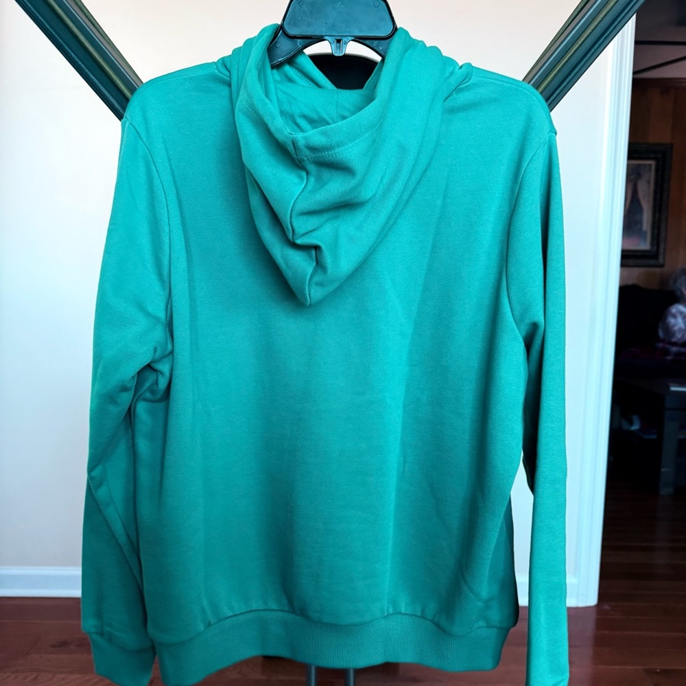 Puma Women's Teal Animal Print Logo Hoodie size XL - Picture 3 of 3